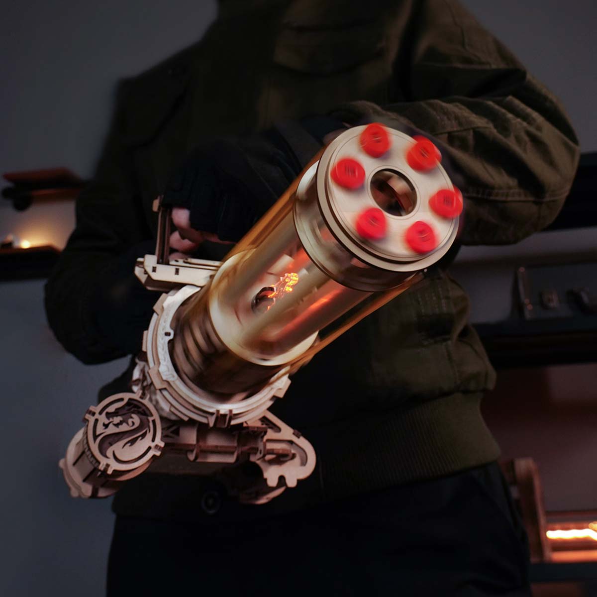 Mitrailleuse à Barillet Rotatif – Puzzle en bois 3D à monter soi-même