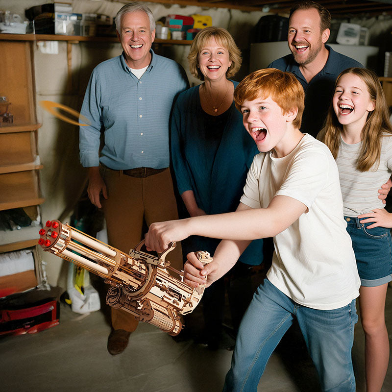 Mitrailleuse à Barillet Rotatif – Puzzle en bois 3D à monter soi-même