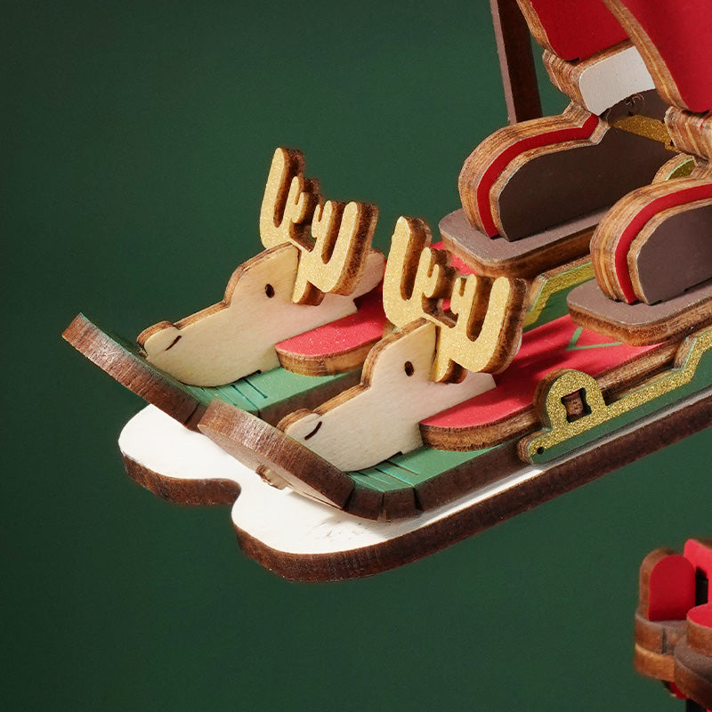 Père Noël sur Skis – Puzzle en bois 3D à balancier