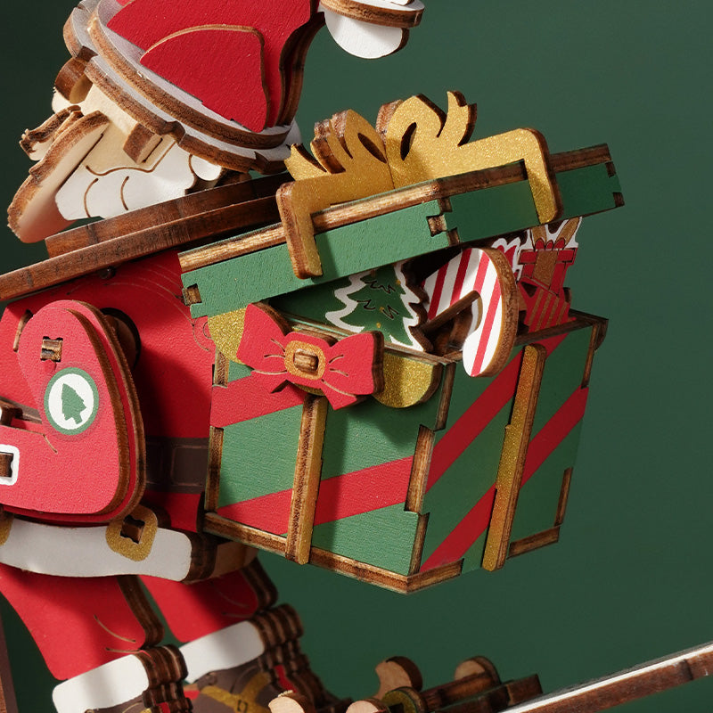 Père Noël sur Skis – Puzzle en bois 3D à balancier