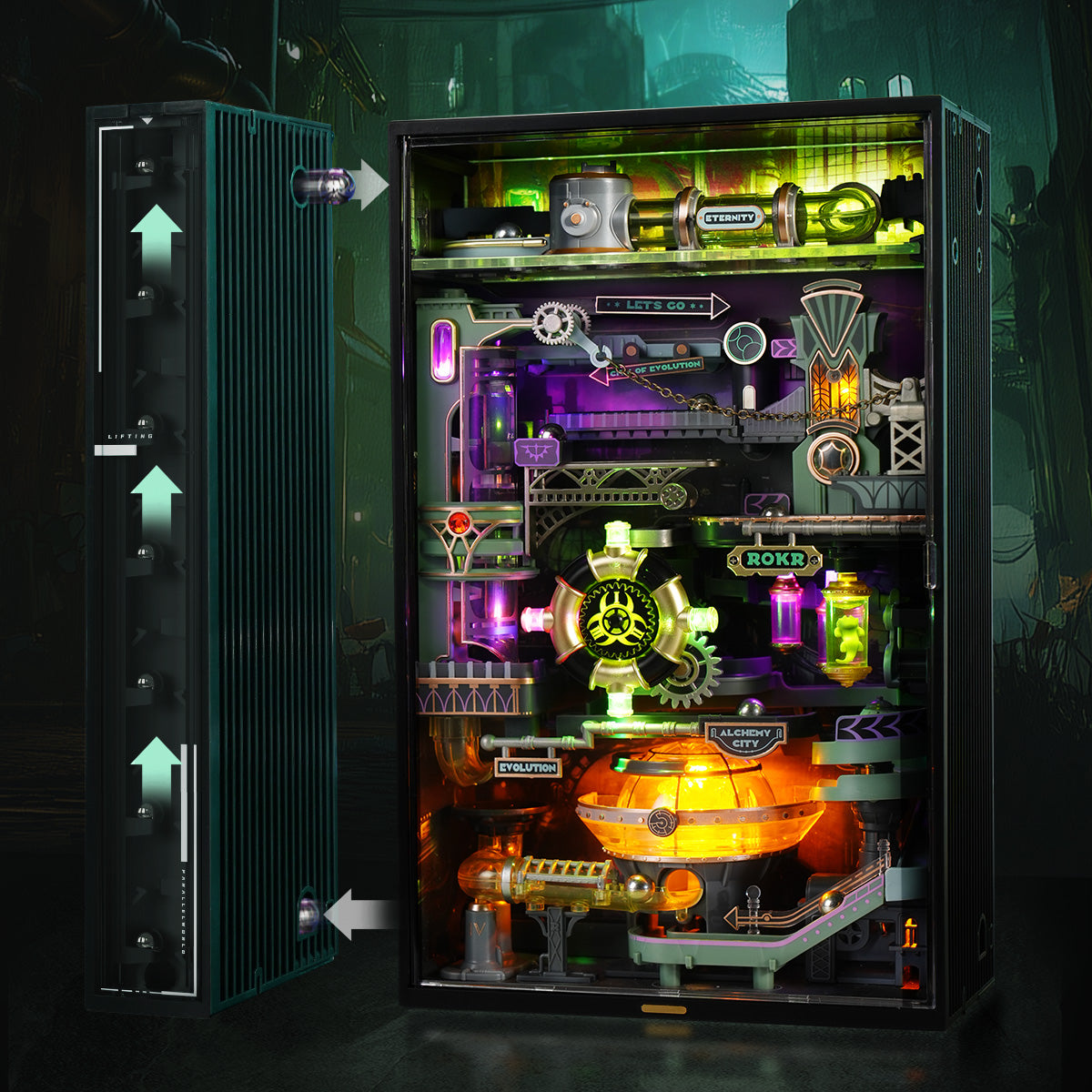 Cité Alchimique – Circuit de billes mécanique 3D