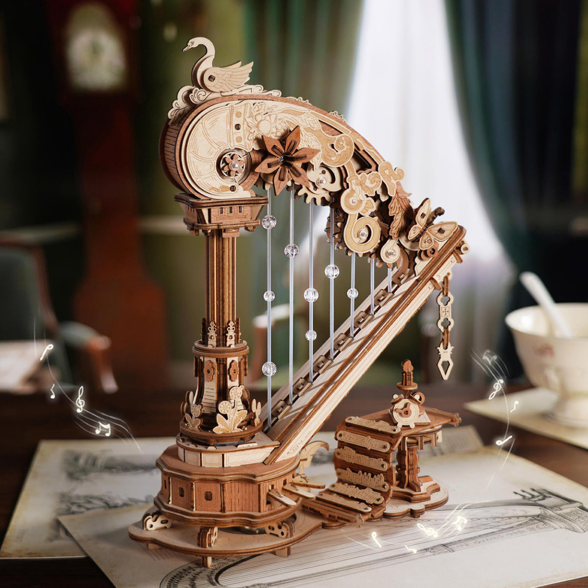 Harpe Magique – Puzzle en bois 3D & Boîte à musique