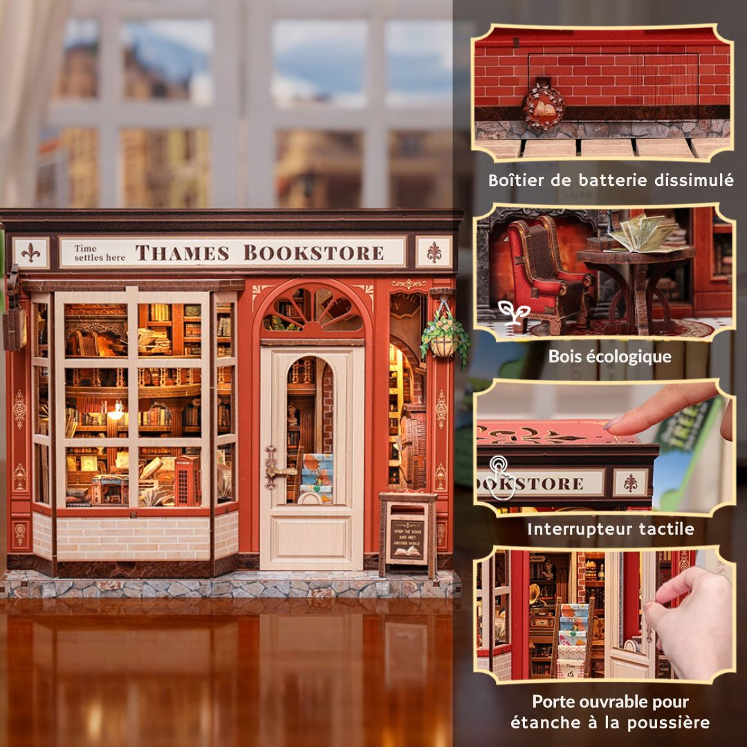 Librairie de la Tamise – Maison miniature en bois 3D à monter soi-même