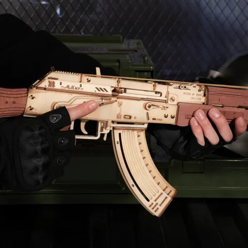 Fusil en Bois à Élastique – Maquette en Bois 3D