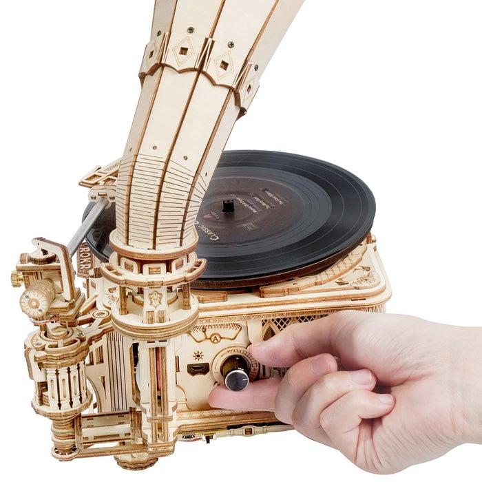 Gramophone – Maquette Réaliste en Bois 3D