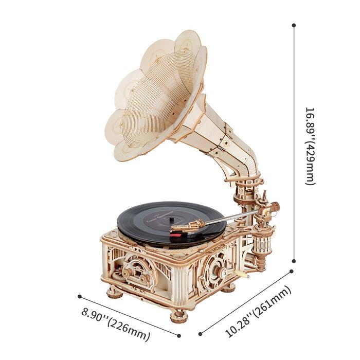 Gramophone – Maquette Réaliste en Bois 3D