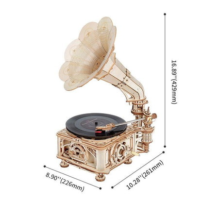 Gramophone – Maquette Réaliste en Bois 3D