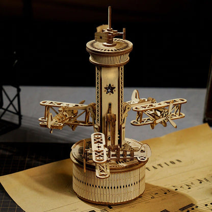 Tour de Contrôle – Puzzle en Bois Mécanique 3D
