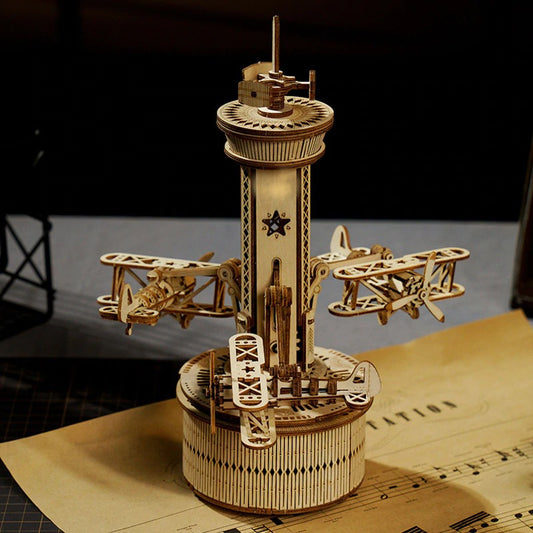 Tour de Contrôle – Puzzle en Bois Mécanique 3D