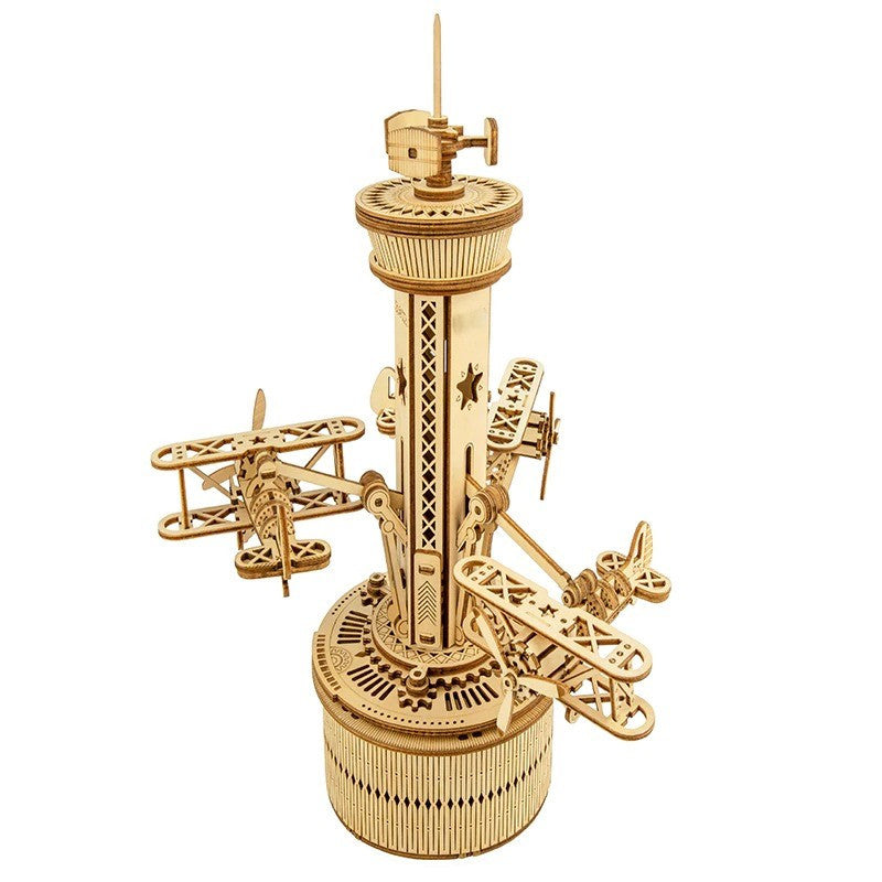 Tour de Contrôle – Puzzle en Bois Mécanique 3D