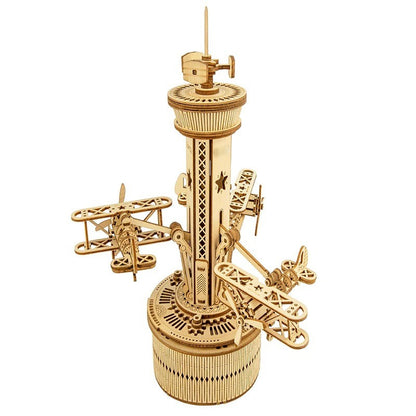 Tour de Contrôle – Puzzle en Bois Mécanique 3D
