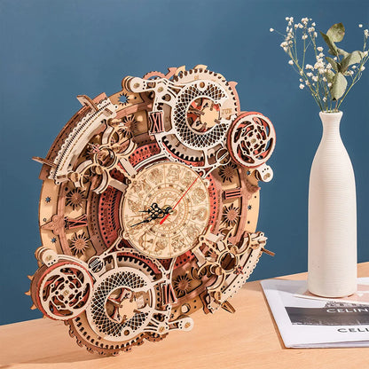 Zodiaque – Horloge en bois 3D