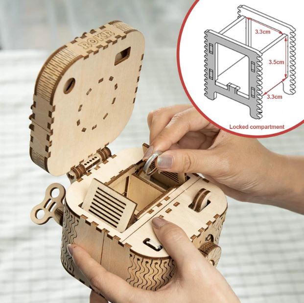 Boite de rangement à transmission mécanique puzzle 3D en bois –  Puzzledebois ™