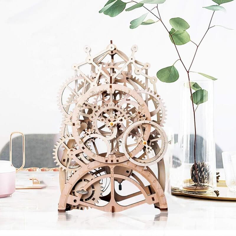 Hibou Bureau Pendule debout Horloge Modèle mécanique DIY 3d Puzzle en bois  pour la décoration de la maison Enfants Cadeau adulte