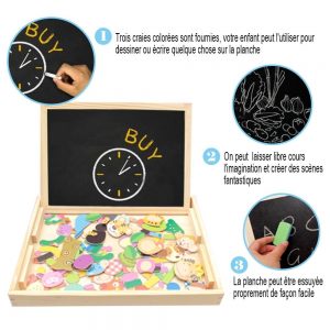 Universal - Puzzle magnétique en bois Jouets pour enfants Raybu Tableau à  dessiner Apprentissage Jouets en bois Cadeaux