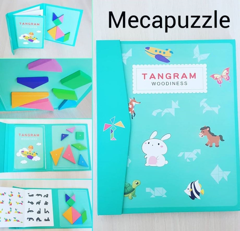 Tangram magnétique- jeu éducatif en bois mecapuzzle.com