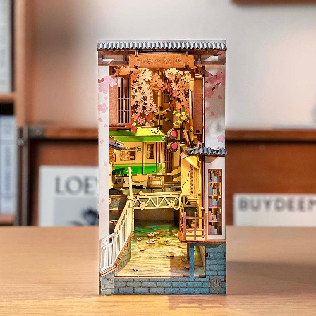 Serre-livres puzzle 3D en bois, kit de construction de maison de livre  magique, kit de construction d'insertion, décoration avec capteur de  lumière