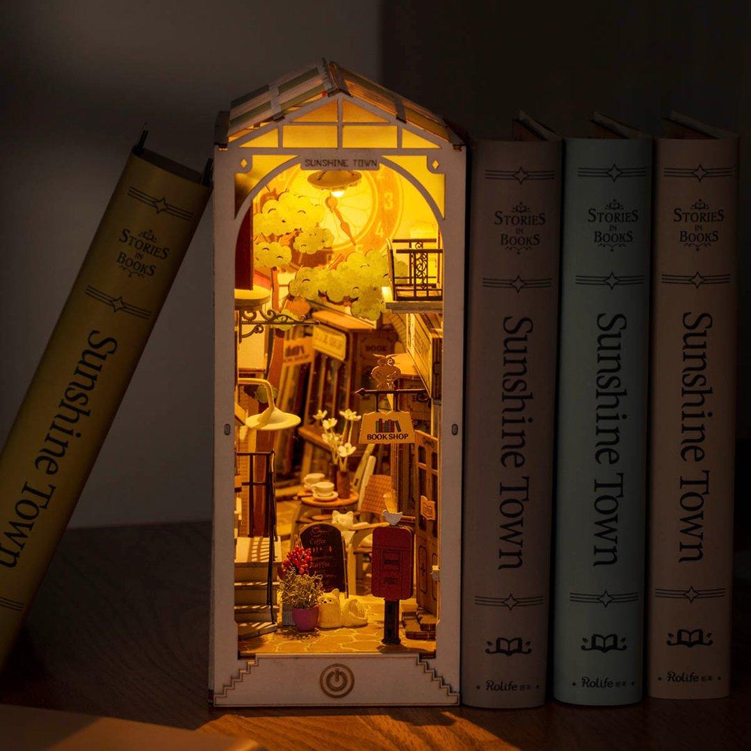 Acheter Mini maison de livre bricolage étagère de coin de livre en